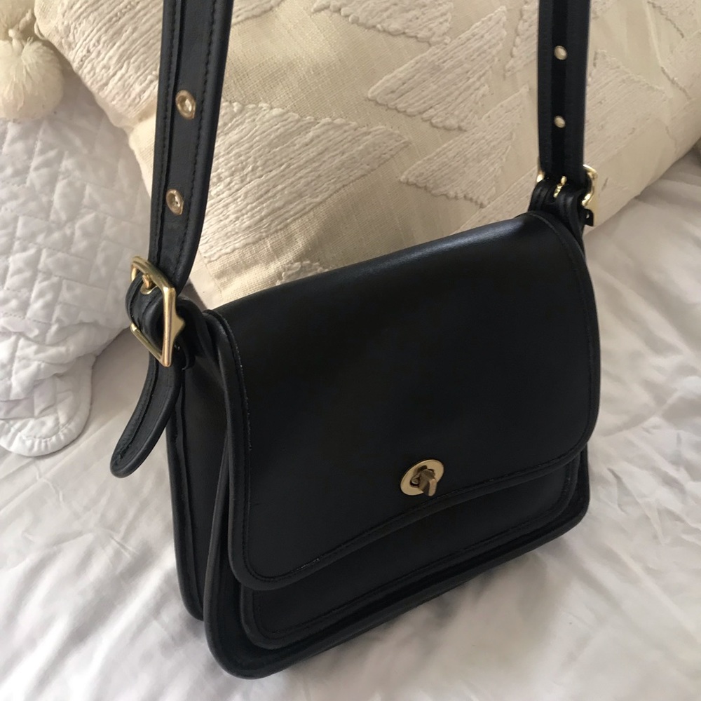Black leather Coach Bag